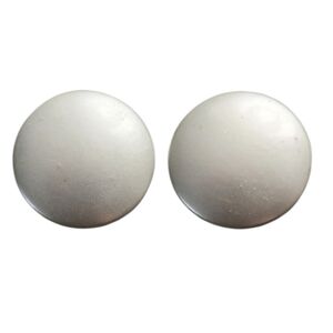 Silver Round Button Earrings